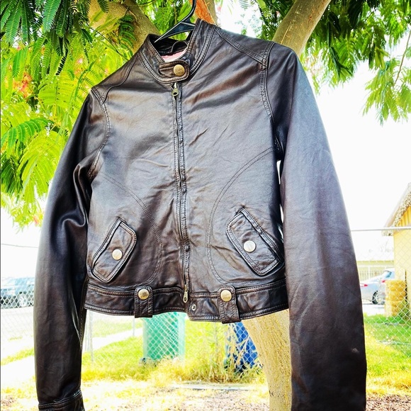 Ezra Fitch Leather Cafe Motorcycle Jacket Size M - Picture 2 of 7